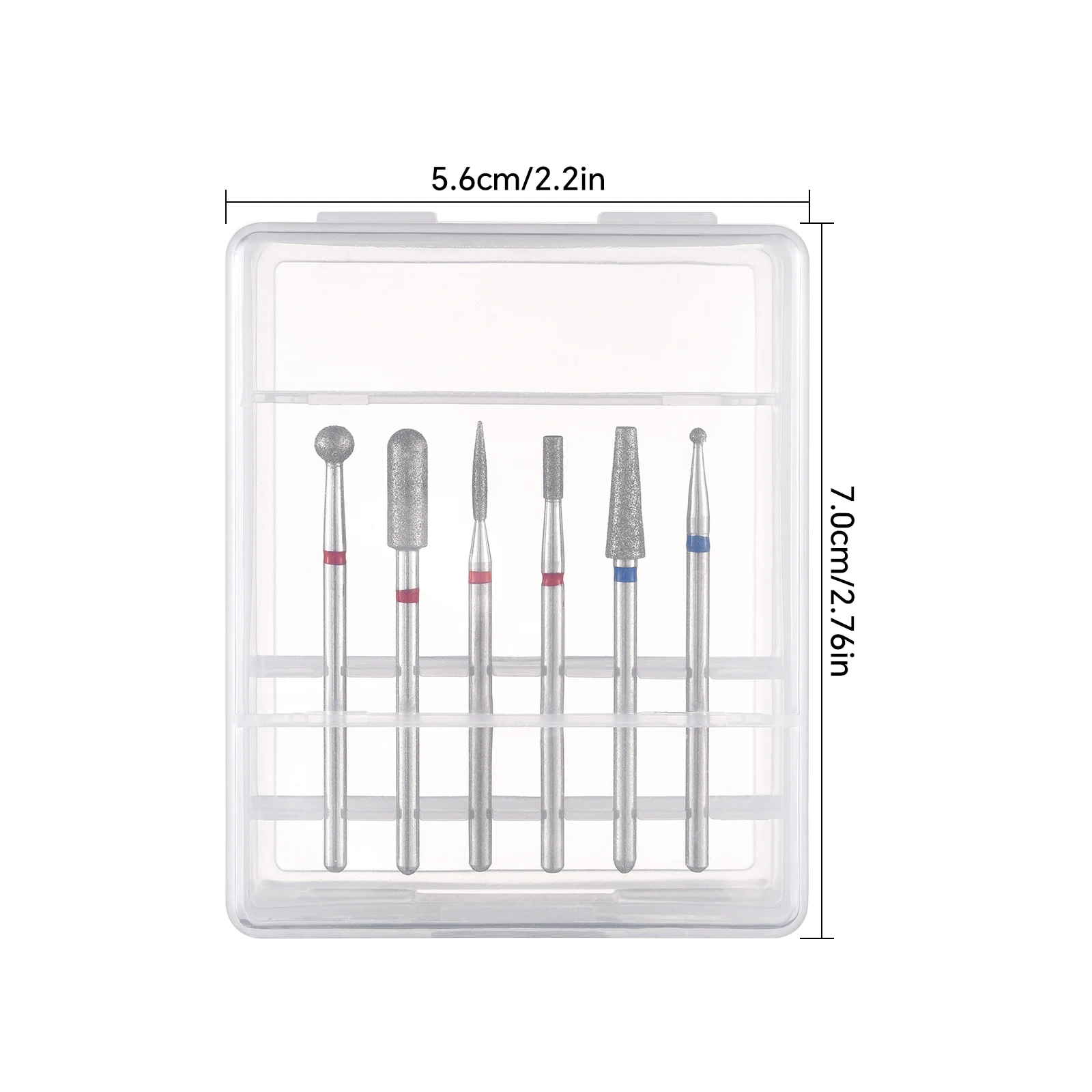 ชุดดอกสว่านเพชรสำหรับทำเล็บ 6 ชิ้น ขนาด 2.35 มม. สำหรับเครื่องเจียรไฟฟ้า ใช้สำหรับทำเล็บมือ เล็บเท้า ทำความสะอาดหนังกำพร้า อุปกรณ์เสริมสำหรับสว่าน