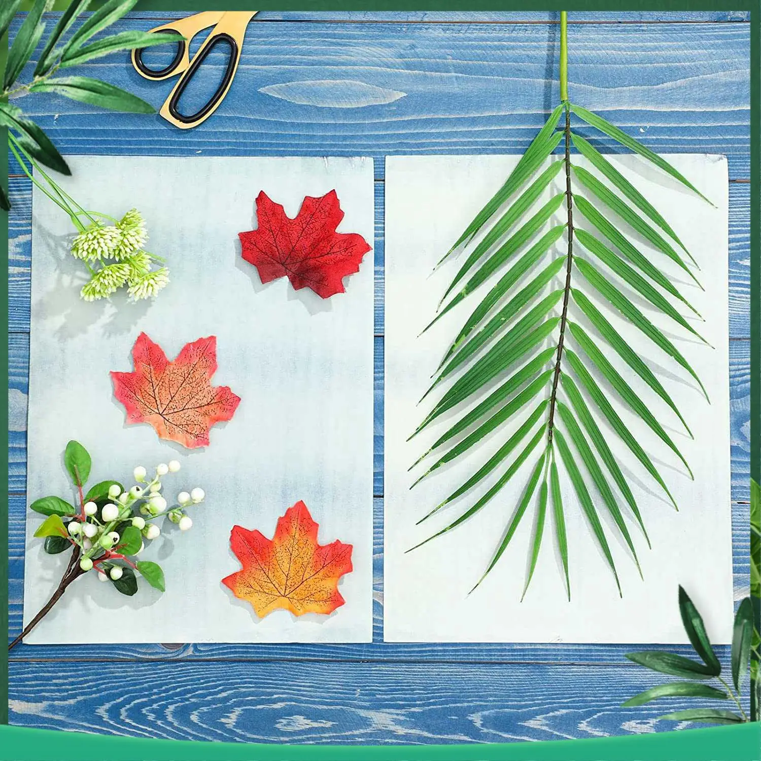(NEW) 50 Sheets Sunprint Paper Kit White Blues Paper High Sensitivity Sun Paper DIY Sun Printing Paper(A4/8.27 X 11.69 Inches)