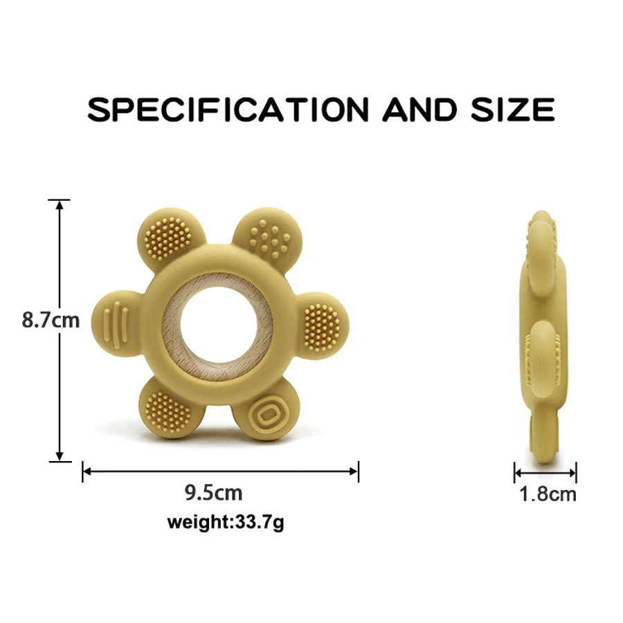 Farbe Kinder 1PC Silikon Beißring Spielzeug neugeborenen Ruder Form Holz Beißring Ring Baby Spielzeug BPA FREI Molaren Stick Baby zubehör