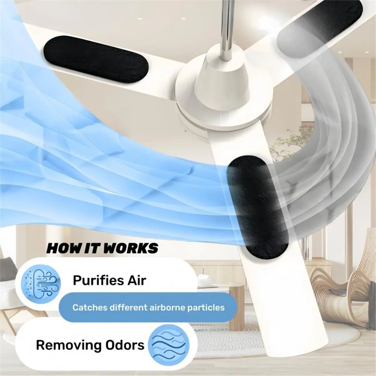 Ceiling Fan Air Purification Filter Cotton Coconut Charcoal Purifier with Adhesive Fan Filter Cotton