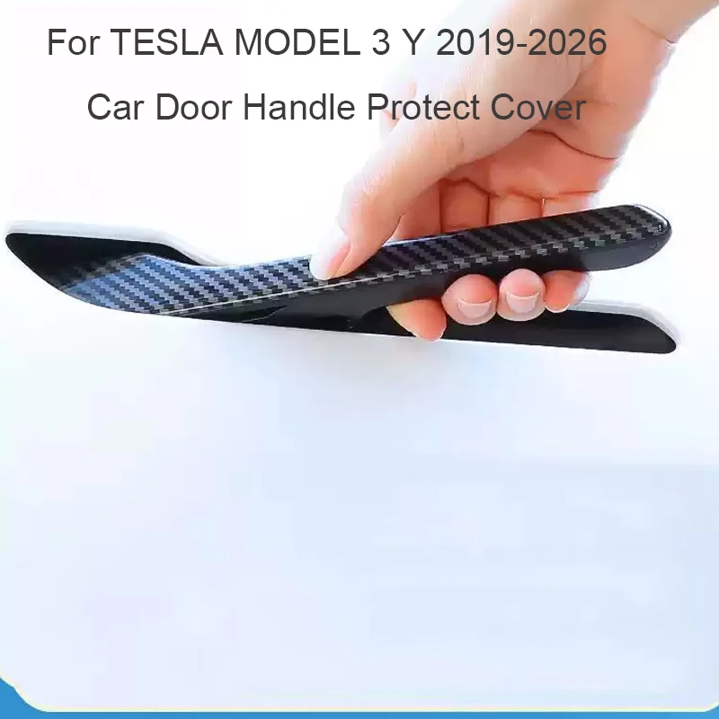 

4 PCS Car Drip Glue Door Handle Cover Anti Scratch For TESLA MODEL 3 Y 2019-Present Auto Exterior Decorat Sticker Accessories