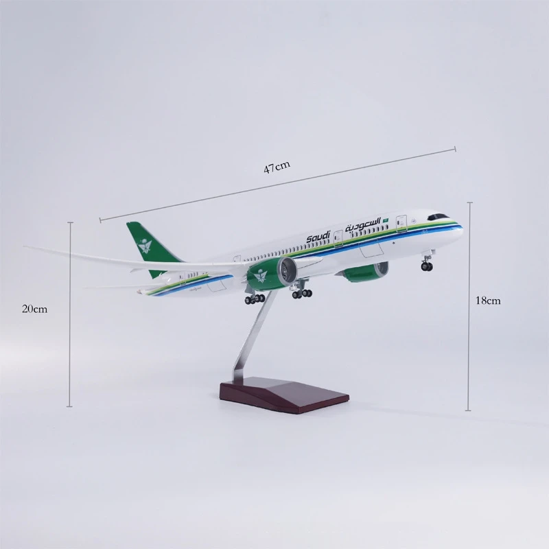 43CM Saudi Arabian Airlines 787 B787 Dreamliner Airplane Aircraft B787 Dreamliner Model Replica Miniature Plane Collected Gift