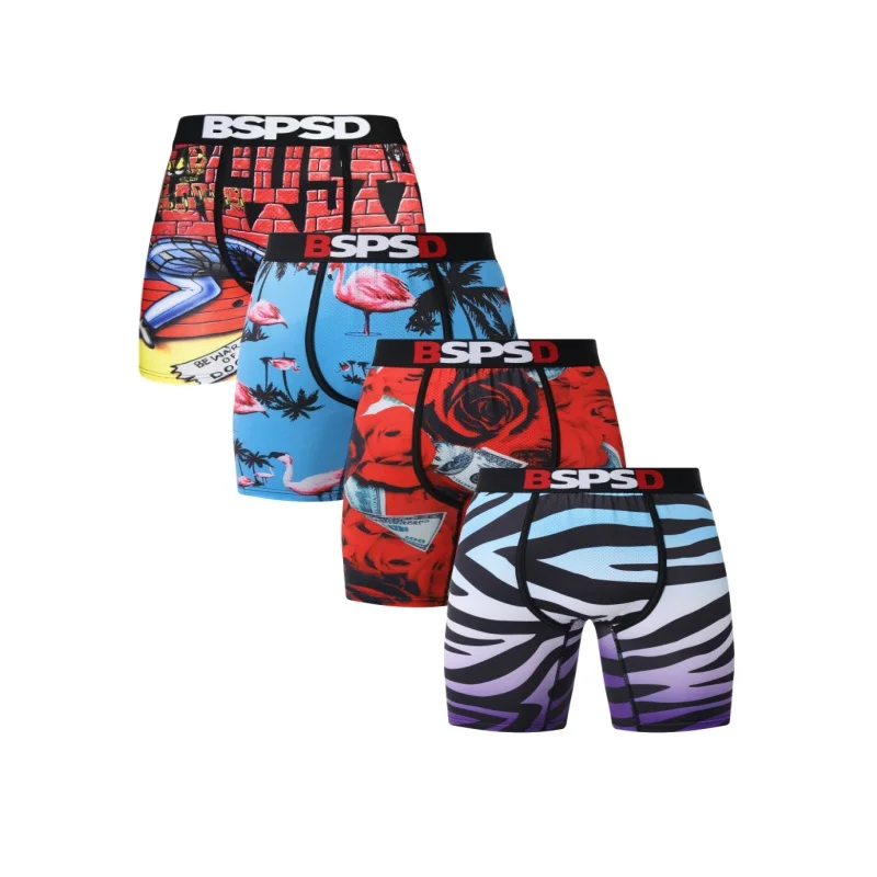 

4Pcs Men Underwear Boxers Breathable and Sweat-Wicking Man Underpants Plus Size Mens Panties Boxers Trunks Sexy Men Boxer Briefs