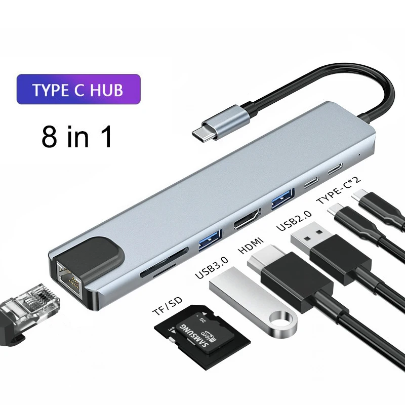 Around the world C type Hub 3.0 USB hub HDMI hub RJ45 HUB PD 100W