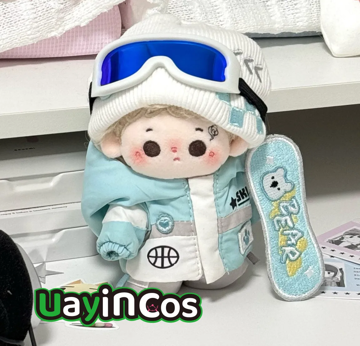 10cm 15cm 20cm Doll Skiing Clothes Ski Board Goggles Fashion Hat Suit Stuffed Plushies Plush Doll Accessories Anime Toy Kids