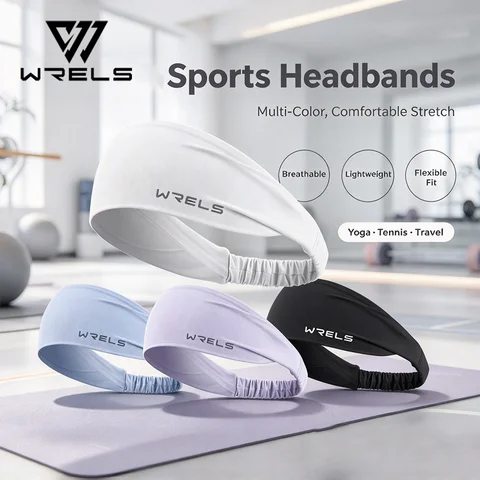 WRELS Sport Headband Running Fitness Sweatband Elastic Absorbent Sweat Jog Tennis Yoga Gym Head Band Hair Bandage Men Women