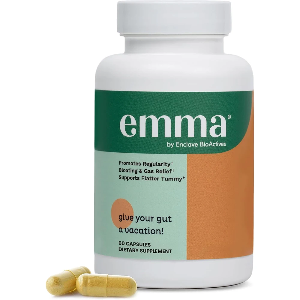 

Биологически активная добавка Emma Gut Health Relief для женщин и мужчин, капсулы для поддержки здоровья кишечника и пищеварения, от запоров, вздутия и газов.