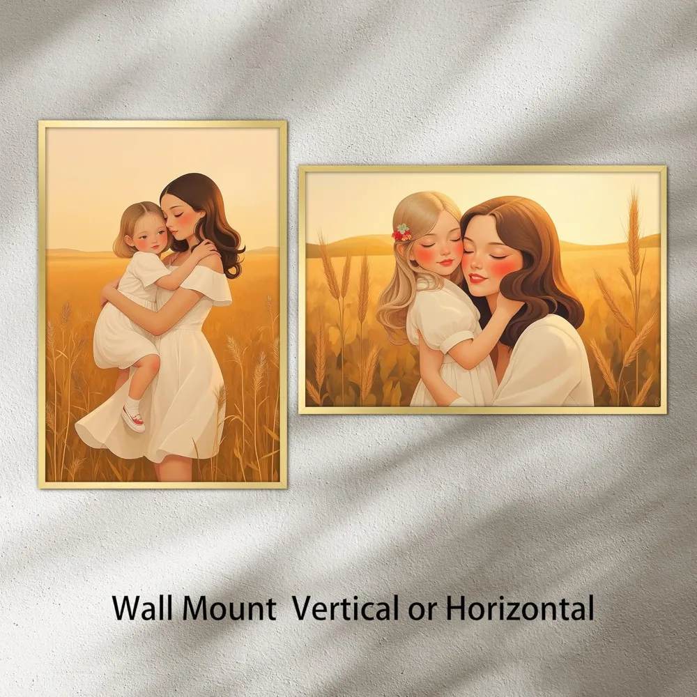 إطار صورة ذهبي أنيق مقاس 24 × 36 - شاشة حائط معدنية مزخرفة لديكور المنزل والهدايا