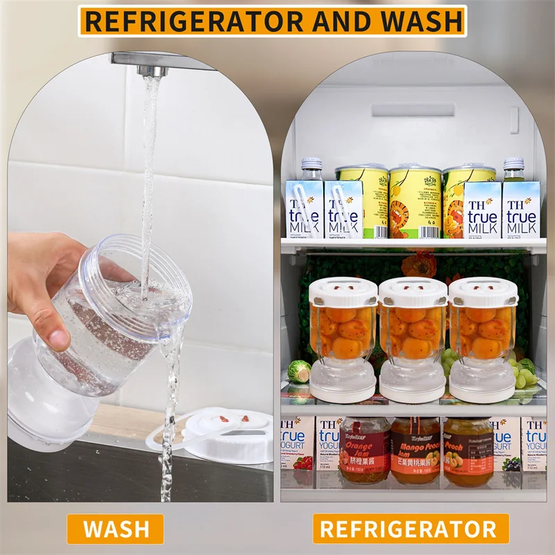 Bocal à Légumes avec Mathiation Sec et Humide, Type de Sablier 514 LED, Mathiation du Jus, Récipient Filtrant Alimentaire, Idéal pour Stocker 514 les