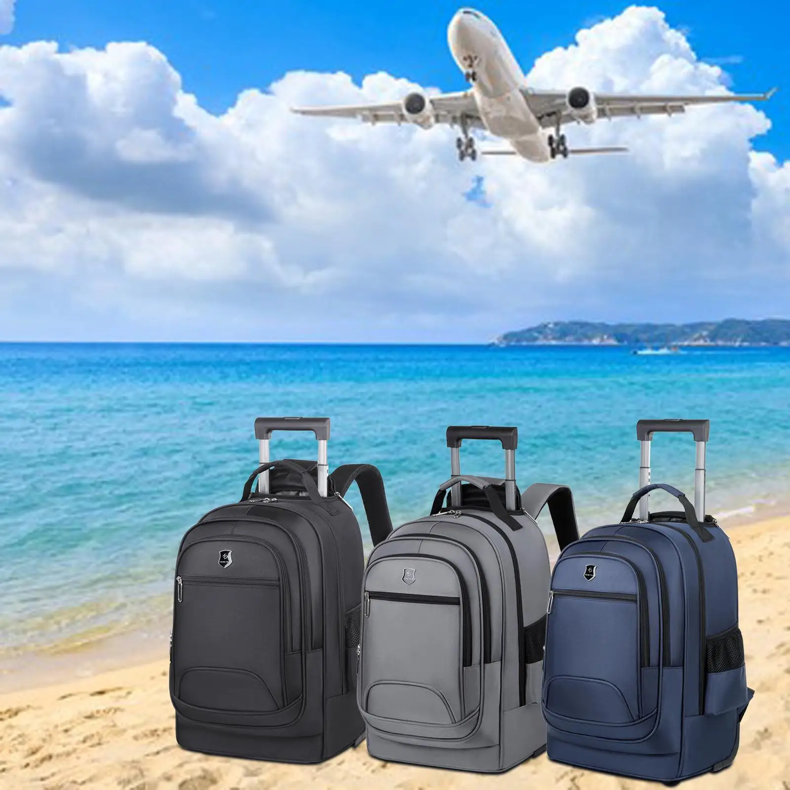 

Rolling Backpack Multipurpose Computer Backpack for Overnight Travel Camping