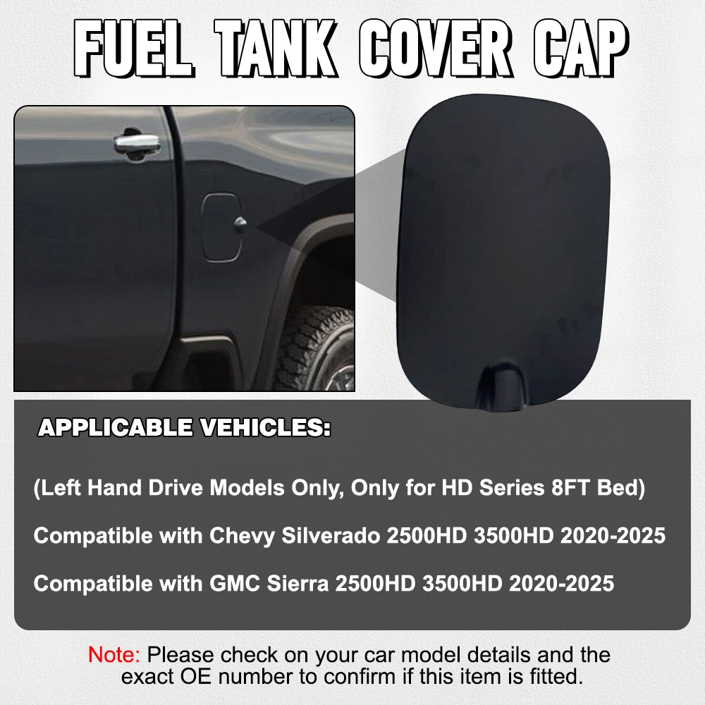 

Car Fuel Gas Tank Filler Cap Door Lid Cover For Chevy Silverado GMC Sierra 2500HD 3500HD 2020-2025 LHD 84736200, 84673151