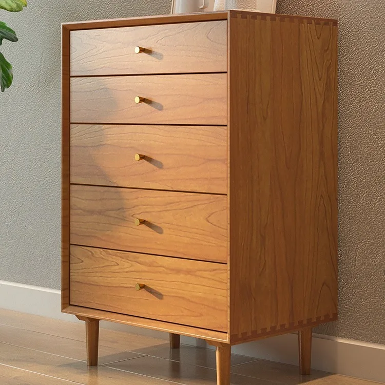 

Скандинавский комод из цельного дерева, бытовой ящик для спальни, многофункциональное хранилище
