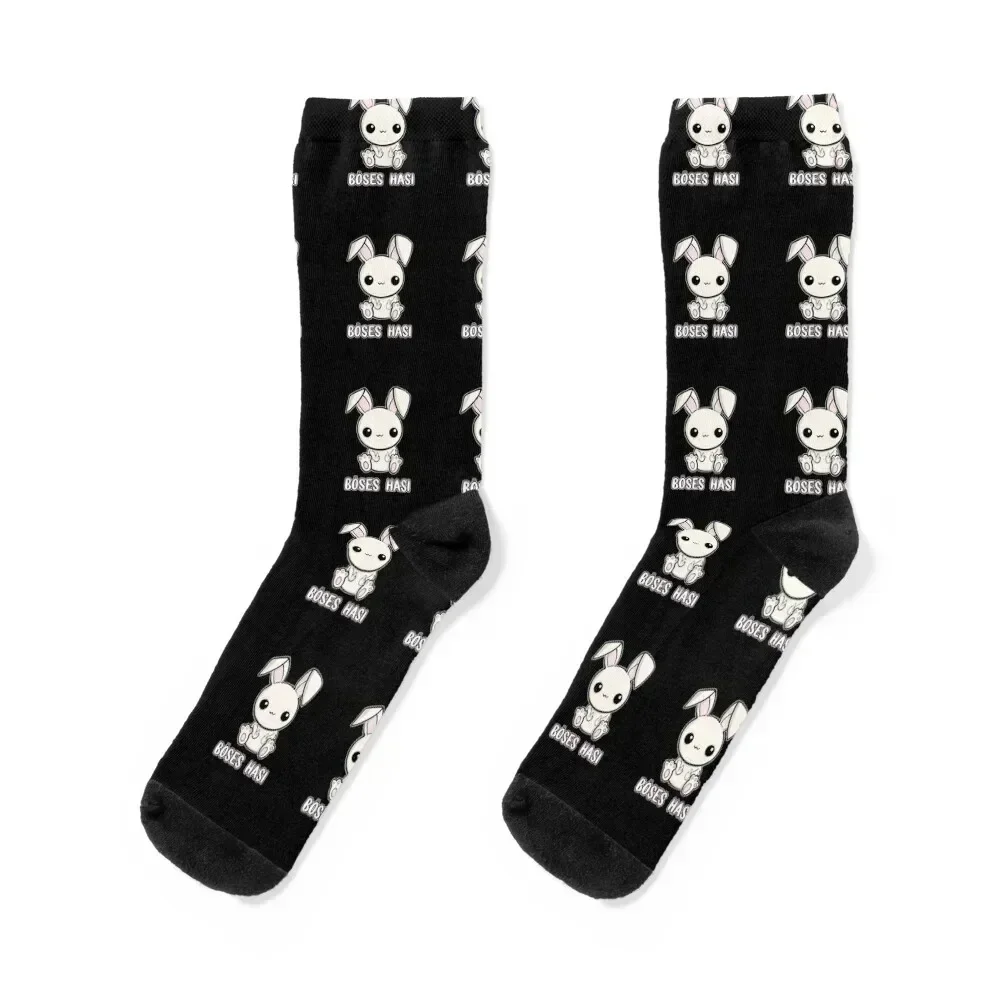 

Nice or Evil bunny, horror bunny shows middle finger Socks designer japanese fashion snow Man Socks Women's