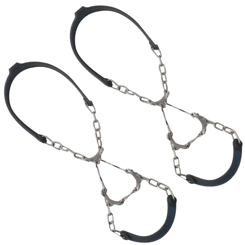 2 قطعة المرابط الجر الجليد للأحذية قابلة لإعادة الاستخدام الأشرطة المضادة للانزلاق للمحدرة الجليدية الموحلة الرطبة التضاريس المشي لمسافات طويلة تسلق الجبال #2