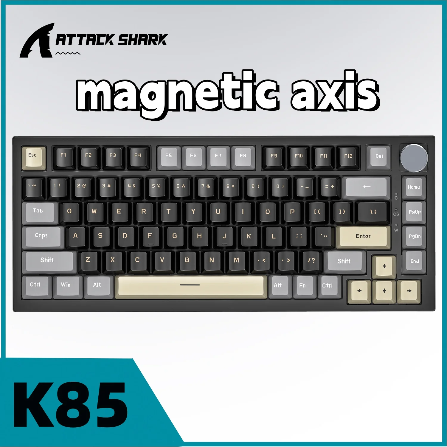 

Attack Shark K85 Customized Gaming Mechanical Keyboard Magnetic Switch Pbt Wired Keycaps Rt Mode 82 Keys Adjustable Keyboard