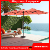 Lazyspace Rectangle Outdoor Patio Umbrella, 178.35x105.12'' Triple-Expanded Parasol for Gardens Beaches Backyard, No Base