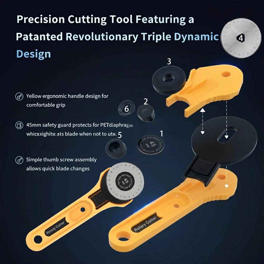 45 مللي متر قاطع قماش دوار أداة قطع يدوية من الجلد لأدوات صياغة خياطة اللحف بنفسك