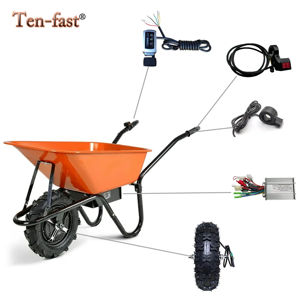 Motorized Wheelbarrow Conversion Kits 13inch Bruhsless Hub Motor Kits In Wheel Motor Parts Electric Barrow Accessories