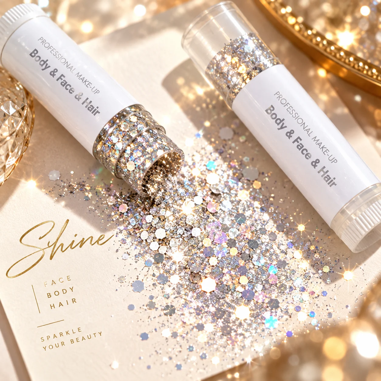 Holographic Iridescent Glitter Sequins Flakes Mermaid Mirror Sparkle Decorations Shimmer Multicolor Face Body Eyeshadow Gel