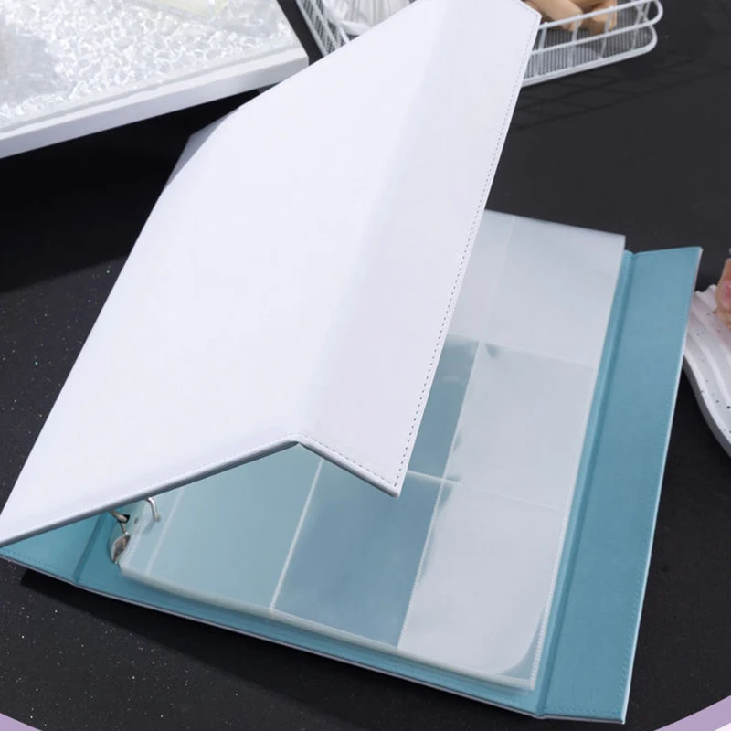 A4 D Ring Binder Macaron Kpop Idol Photocard Holder Storage Book Photo Album Magnetic  Binder 1/2/4/8/9/10 Pockets Sleeves Clear