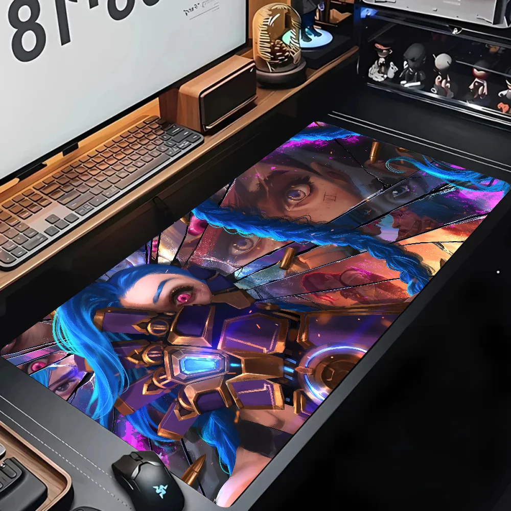 Game League Of Legends Jinx Mousepad Mouse Mat Desk Mat With Pad Gaming Accessories Prime Gaming XXL Keyboard Pad Stitch Padding