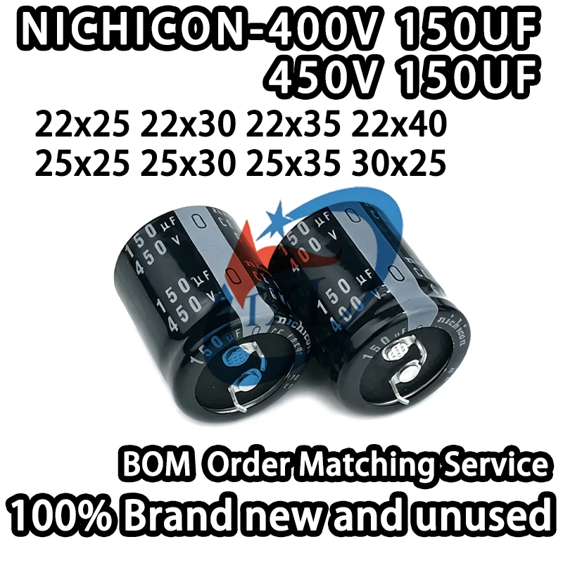 NICHICON-400v150uF 450v150uF 22x25 22x30 22x35 22x40 25x25 25x30 25x35 30x25mm 2PIN Japanese Imported Capacitors