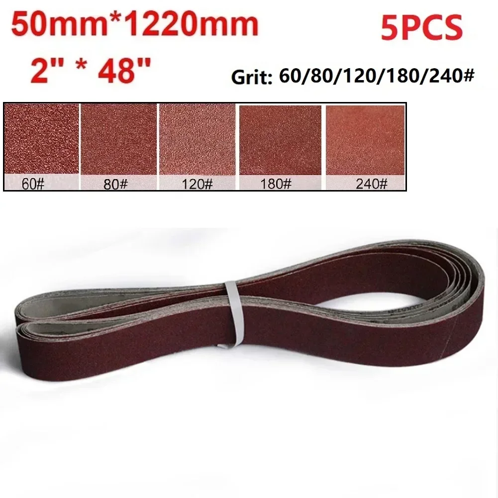 

5Pcs 50x1220mm/2x48" Sanding Belt 60/80/120/180/240 Grit Belt Sander Sandpaper Aluminium Oxide Grinding Belt Abrasive Tool Parts