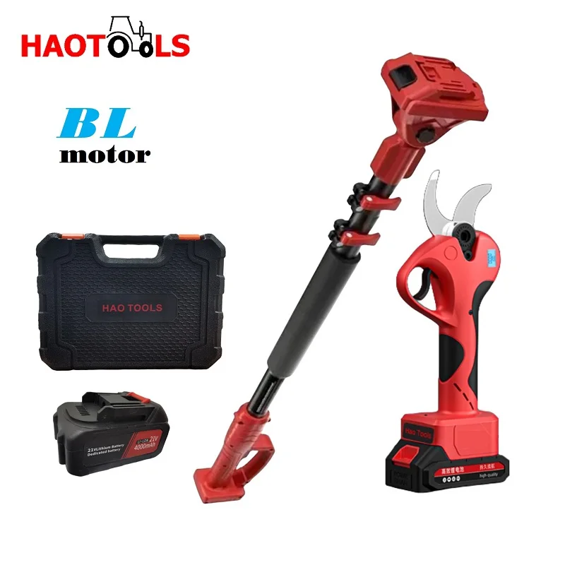 Haotools-tesoura de Poda Elétrica com Bateria de Lítio 21v 40 mm Alta Altitude Poda de Árvore Pólo Telescópico Ferramentas de Jardinagem