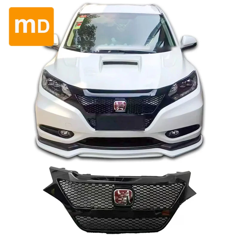 Glossy Black Front Bumpers Radiator Grilles For 2015-2018 Honda VEZEL/HRV Modified Body Kit Car Accessories Upgrade