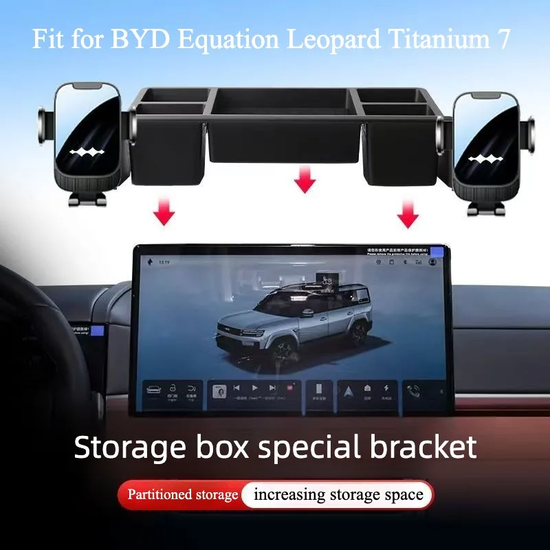 

Для BYD Equation Leopard Titanium 7 2025 2026: Держатель для автомобильной навигации, фиксированный экран, органайзер для хранения, аксессуары для модификации интерьера