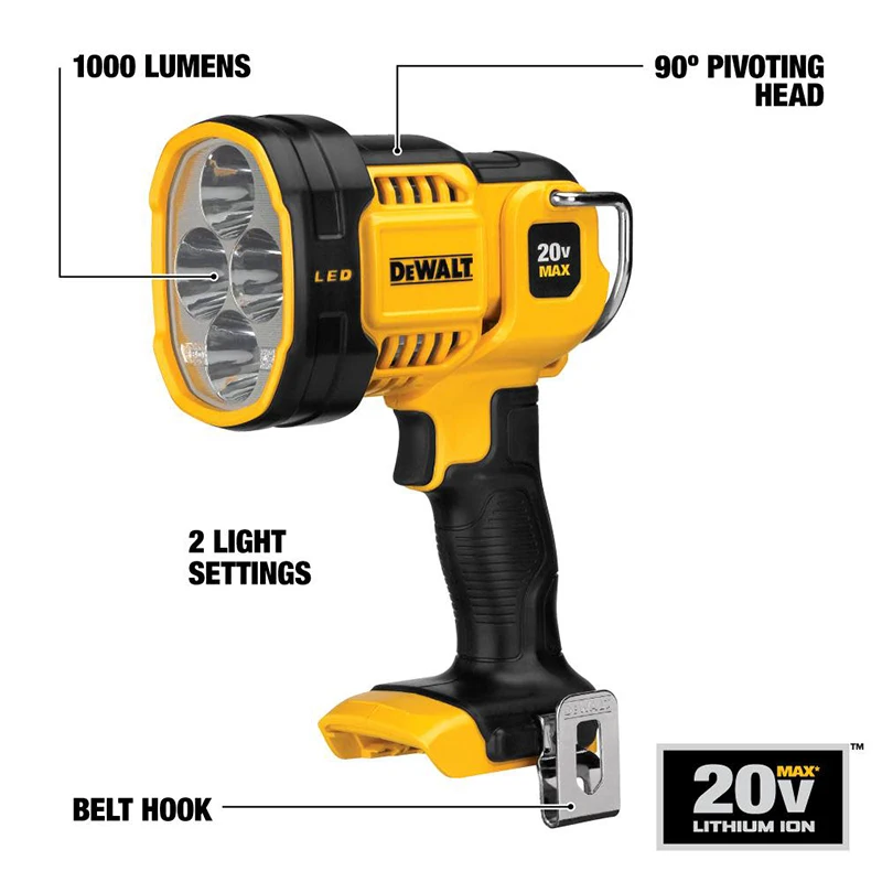 DEWALT Handheld LED Worklight 18V Lithium Power Tools For Outdoor Camping Cordless High Power Lighting DCL050 DCL040 DCL043