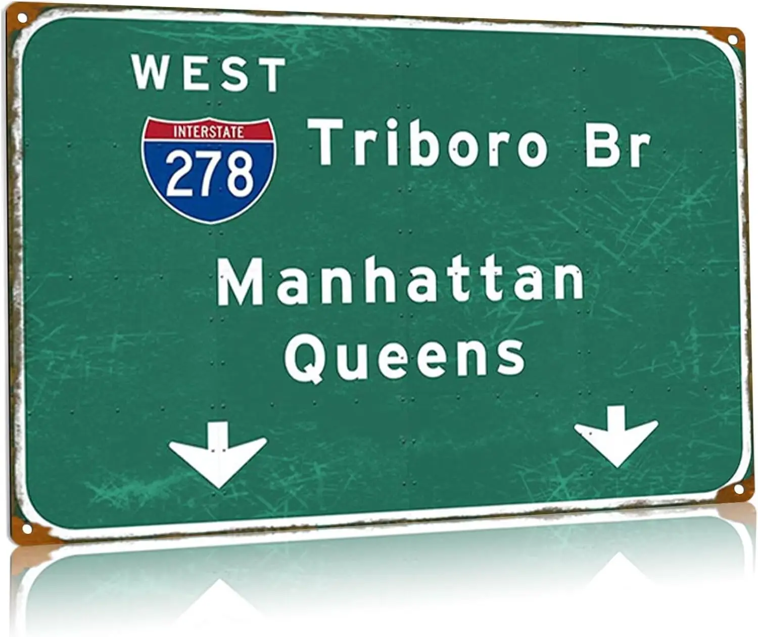 Nyc Manhattan Queens Metal Tin Signs Interstate 278 West Direction Indication Signage Triborough Bridge Highway Posters Airport
