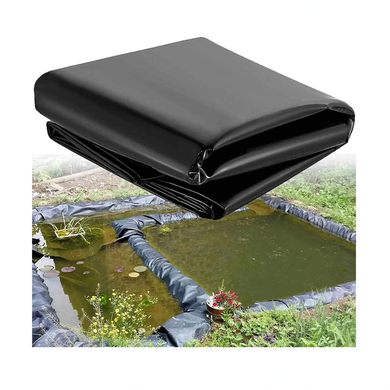 Fish Pond Liner Cloth Waterproof Gardens Pools Membrane Black Flexible Streams Fountains Reinforced Landscaping Pool Liner