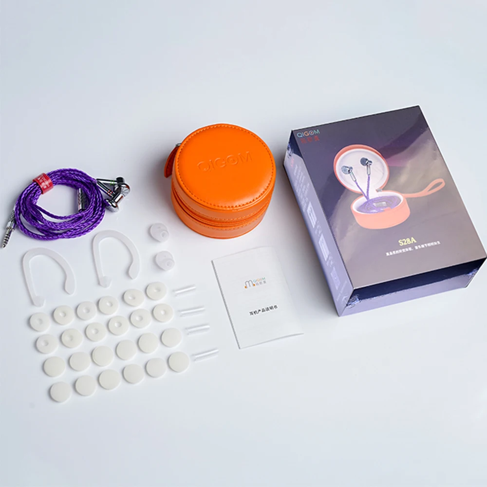 QIGOM 유선 플랫헤드 헤드셋, 28Ω 112dB, MMCX 교체 가능 와이어, 삼중 주파수 이퀄라이제이션, 이어폰 S28A Haotian Hammer Ⅲ