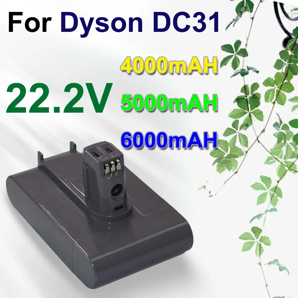 

2024 новый литий-ионный аккумулятор 22,2 в 6000 мАч (только тип A) для Dyson DC35, DC45 DC31, DC34, DC44, DC31 Animal DC35 Animal & 6Ah