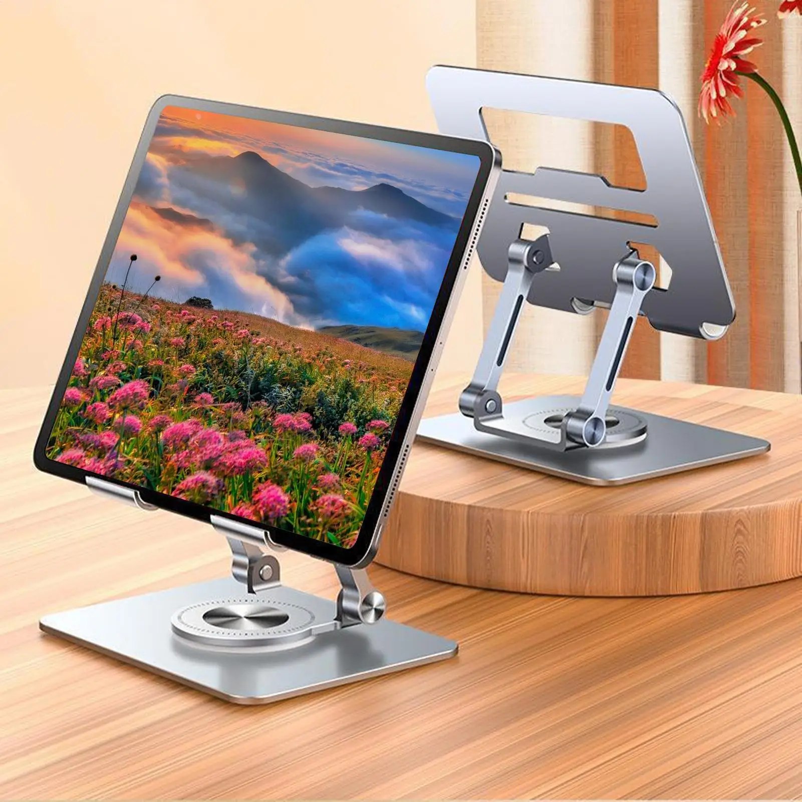 Adjustable Laptop Stand Aluminum Alloy 360 Rotating Desk Laptop Holder Computer Riser for Smartphones Notebooks Tablets