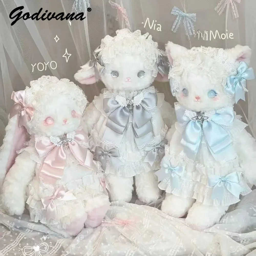 Angel Kitten Rabbit Sheep Lolita Cute Stuffed Doll Bag Sweet Girls Plush Crossbody Cartoon Daily Shoulder Bags Female