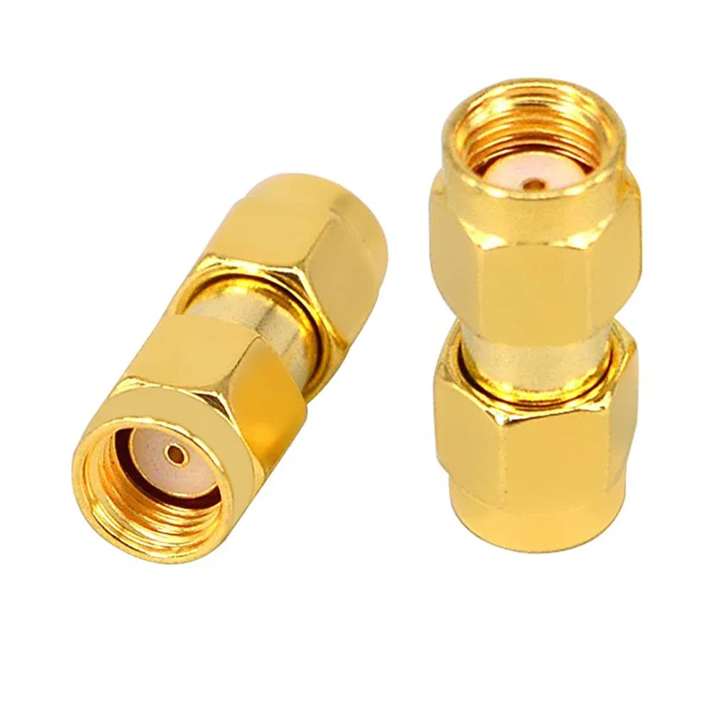 

5 pcs Gold Tone RP SMA Male to RP SMA Male Plug RF Coaxial Adapter Connector