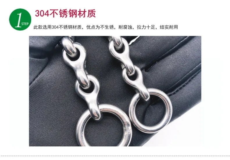 HQ SD01 Strong Solid Stainless Steel 304 Keel P Chain Dog Leash Collar for Small Middle Giant Pets Training 45-75CM Length