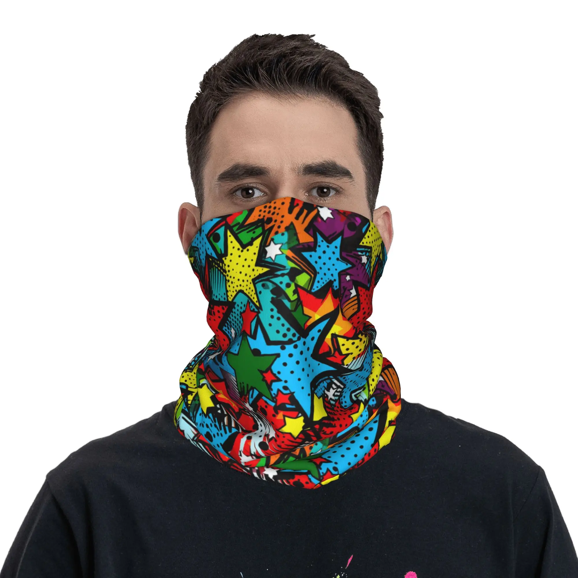 

Comic Book Chronicles Pop Art explosion Bandana Neck Gaiter Printed Mask Scarf Cycling Scarf Cycling Unisex Adult Windproof