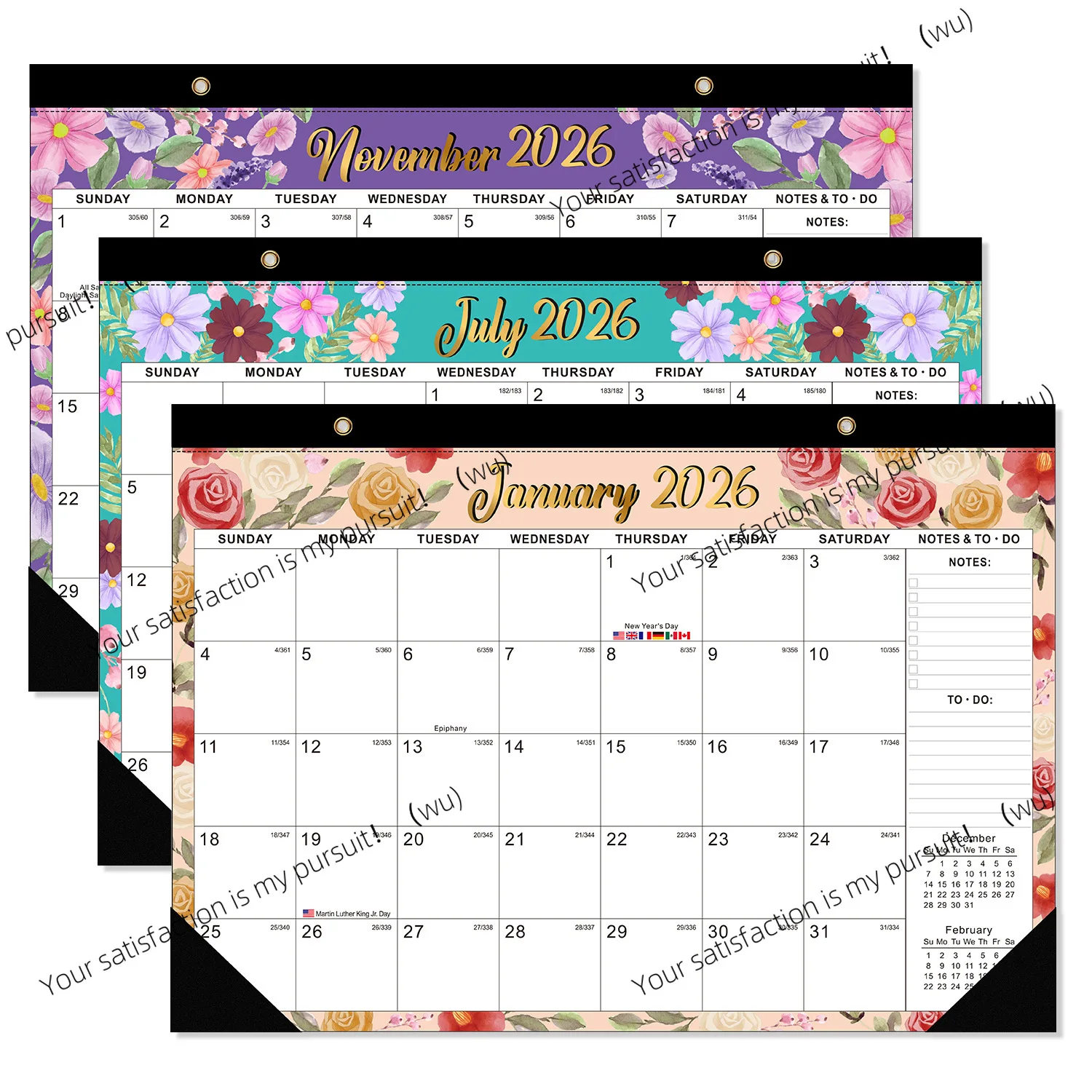 

Wall-mounted calendar Simple desktop desk calendar 18 months English calendar