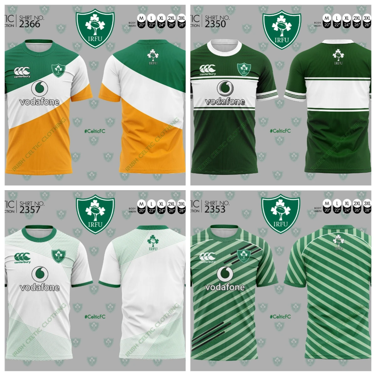 

2025 Summer Hot-selling New Irish Rugby Jersey Outdoor Training Casual Breathable Quick-drying Short-sleeved T-shirt Top