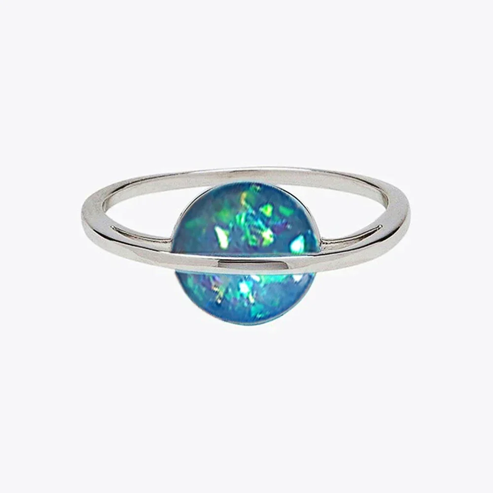 Huitan Funny Earth Shaped Finger Ring for Women Two Color Available Newly-designed Girls Accessories Fashion Versatile Jewelry