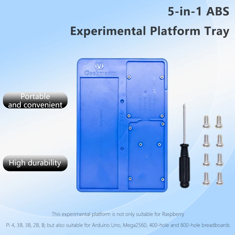 5-in-1 ABS Experimental Platform Tray for Raspberry Pi & Arduino, with Screwdriver and M2.5 Screws