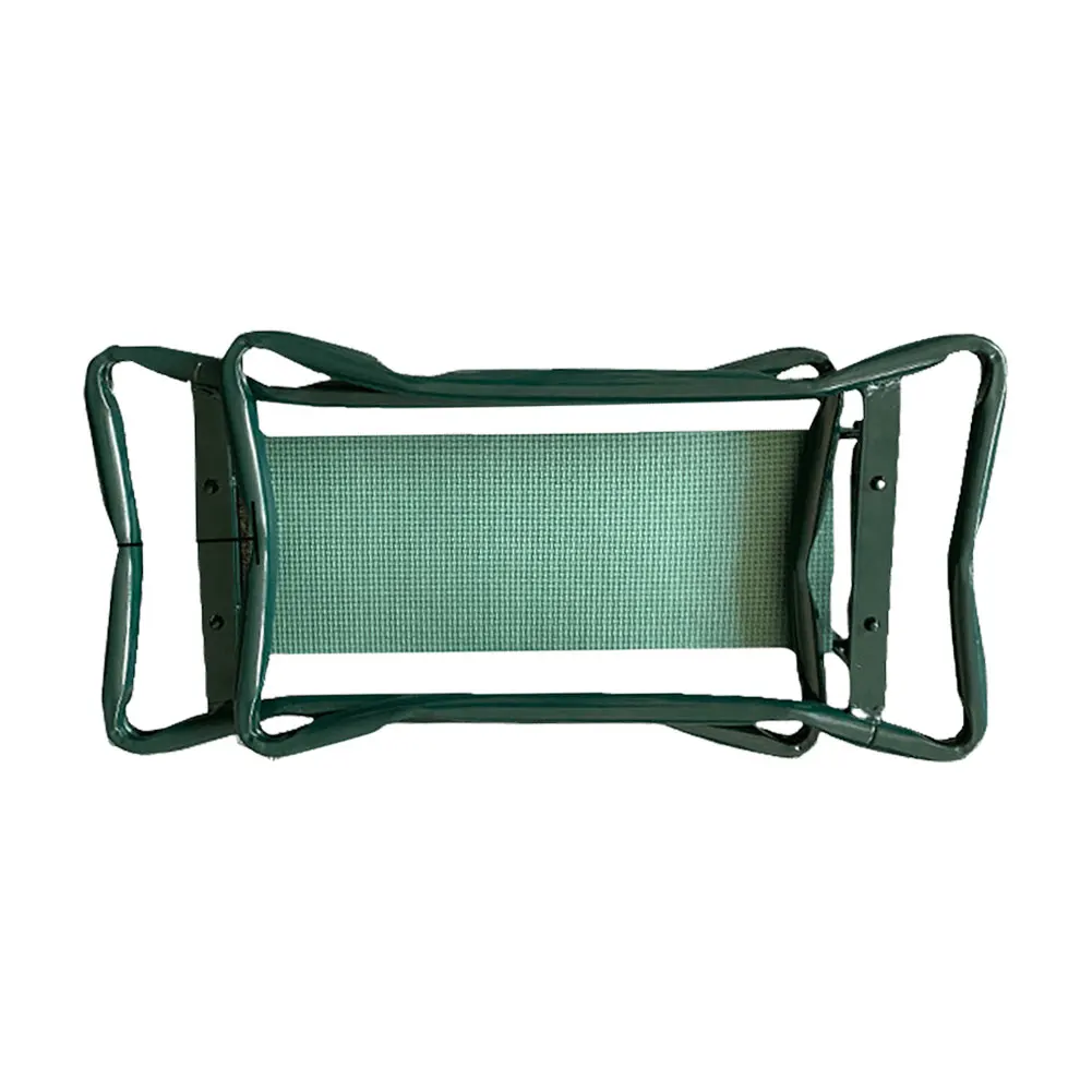 Folding Portable Iron Garden Kneeling Stool, Square Outdoor Kneeler with Detachable Tool Pouch, Compact for Camping Hiking Trave