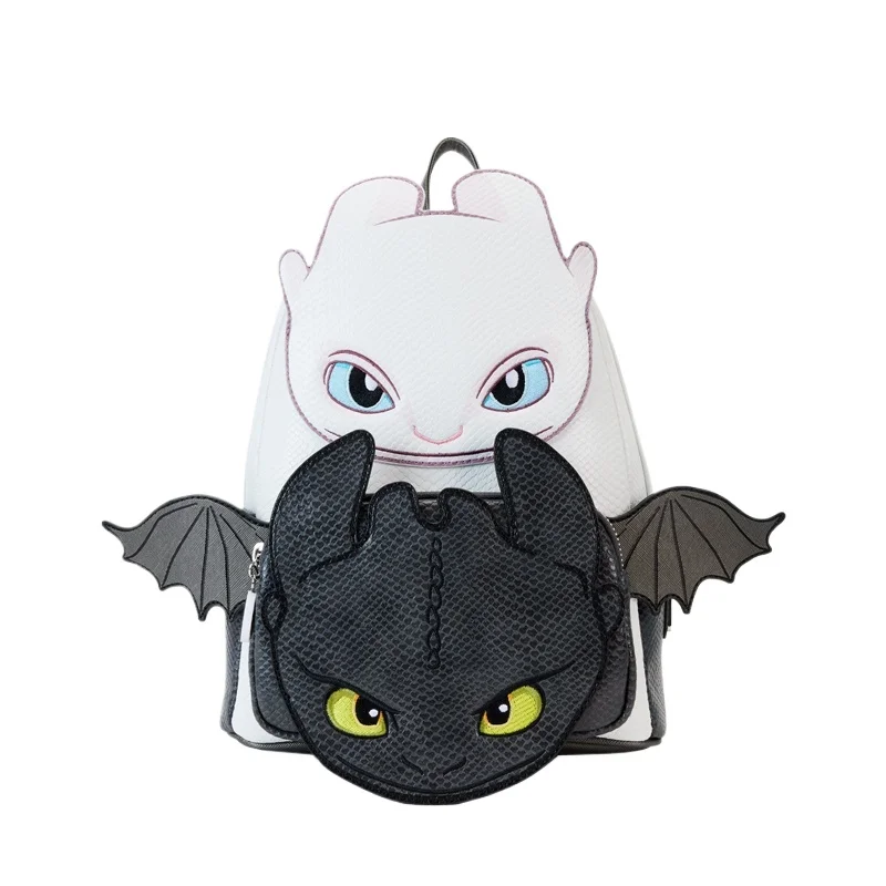 

【 New 】 Loungefly Toothless Boy Light Sha Night Sha Black And White Combination Backpack Co Branded Peripheral Backpack Gift