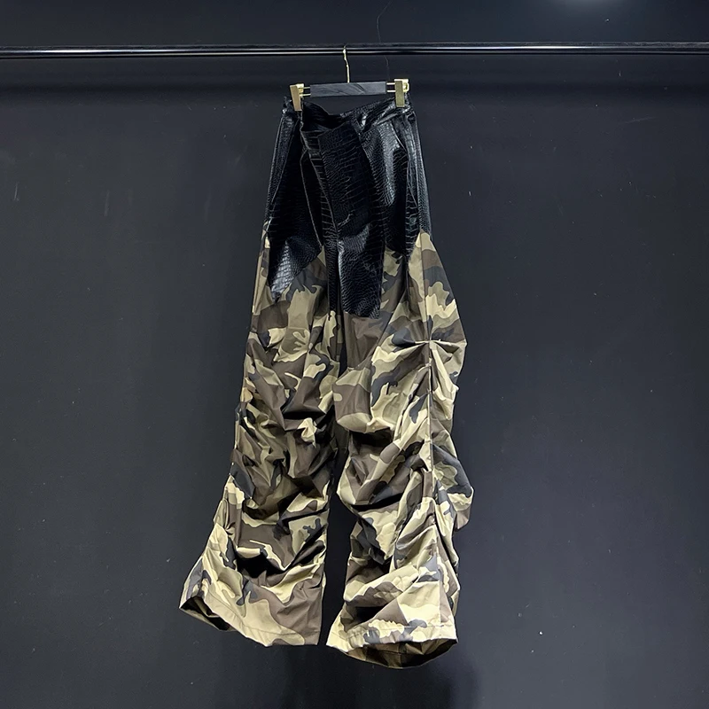 PFHQ 2025 جديد التمويه المرقعة الرجال سراويل تقليدية عصرية مستقيم الساق فضفاض بنطلون الصيف شارع العليا الرجال 21E6495