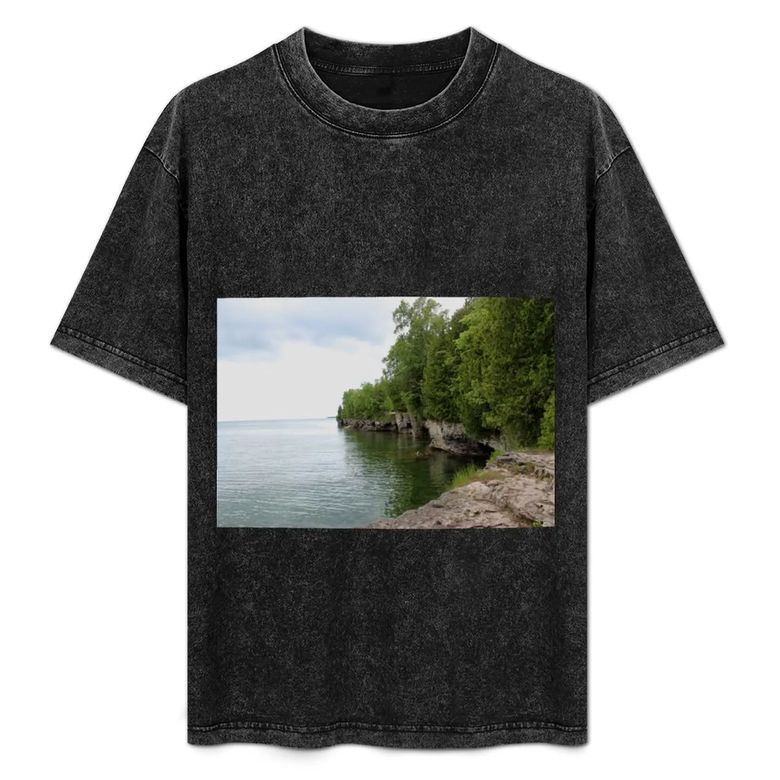 

Cave Point County Park T-Shirt korean fashion graphic t shirt vintage blue archive mens white t shirts