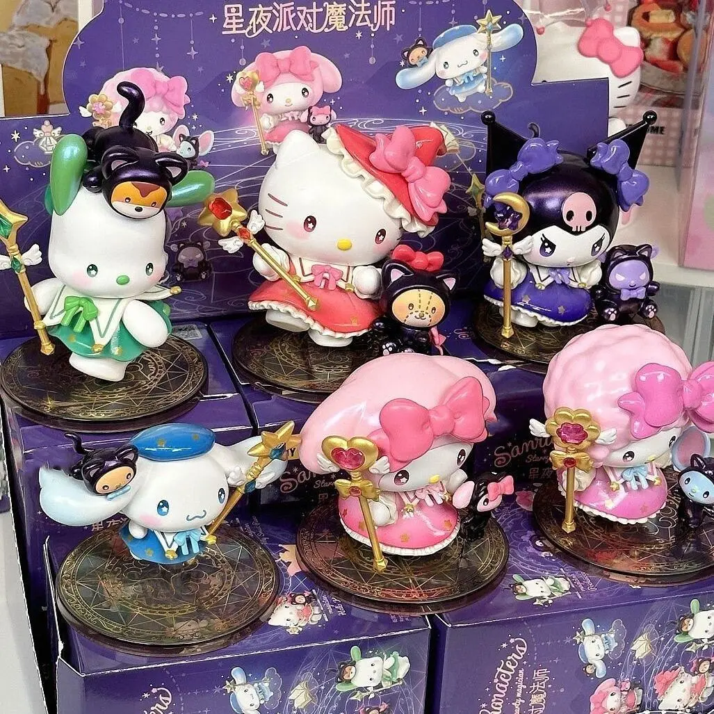 

Sanrio Kuromi большая собака с ушками Hello Kitty Starry Night Party Wizard Series Magic Style MysteryBox Коллекционная слепая коробка Kawaii