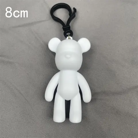 Key Rings Fluid Bear DIY Handmade Painting Violent Bear Sculpture White Mold Doll Figurine Toys Animal Bear Home Decor Ornaments